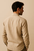 Back view of the linen shirt