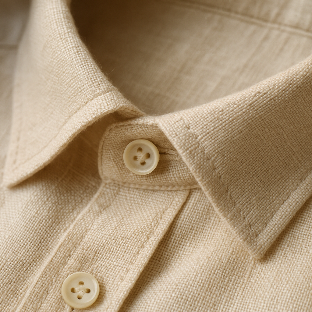 Collar and linen weave detail