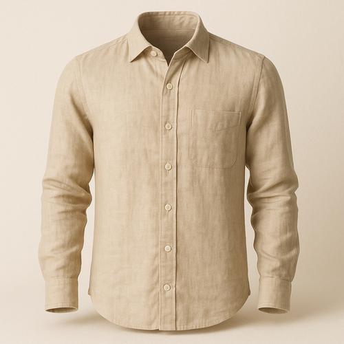 Portofino linen shirt in beige — product