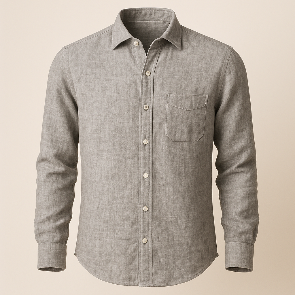 Portofino linen shirt in grey — product